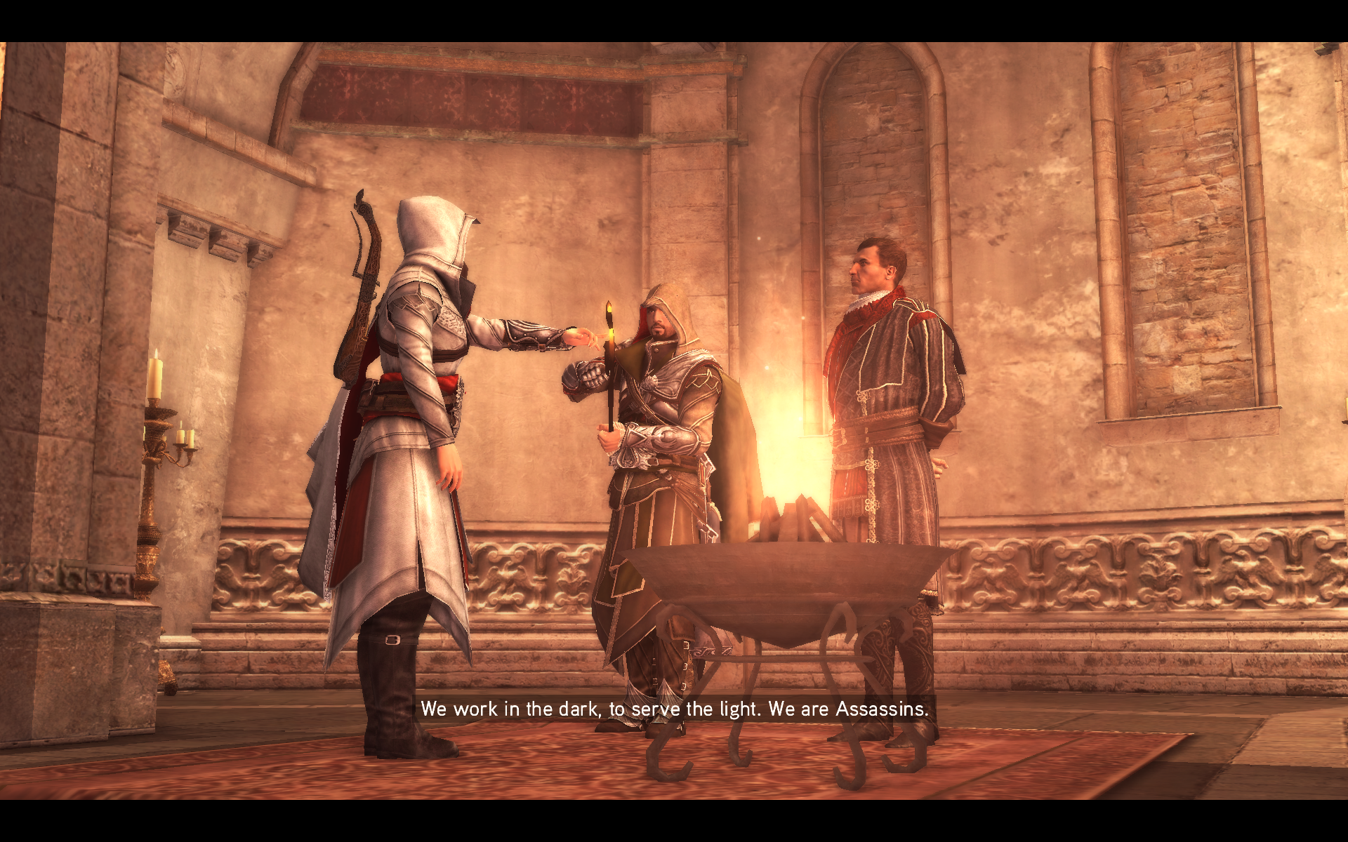 Brotherhood Creed line - We work in the dark to serve the light